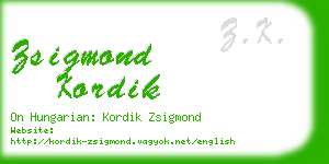 zsigmond kordik business card